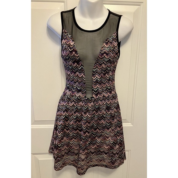 For Love And Lemons Dresses & Skirts - Women's For Love And Lemons Skater Mini Dress Sz XS Black Coquette Sheer Sexy